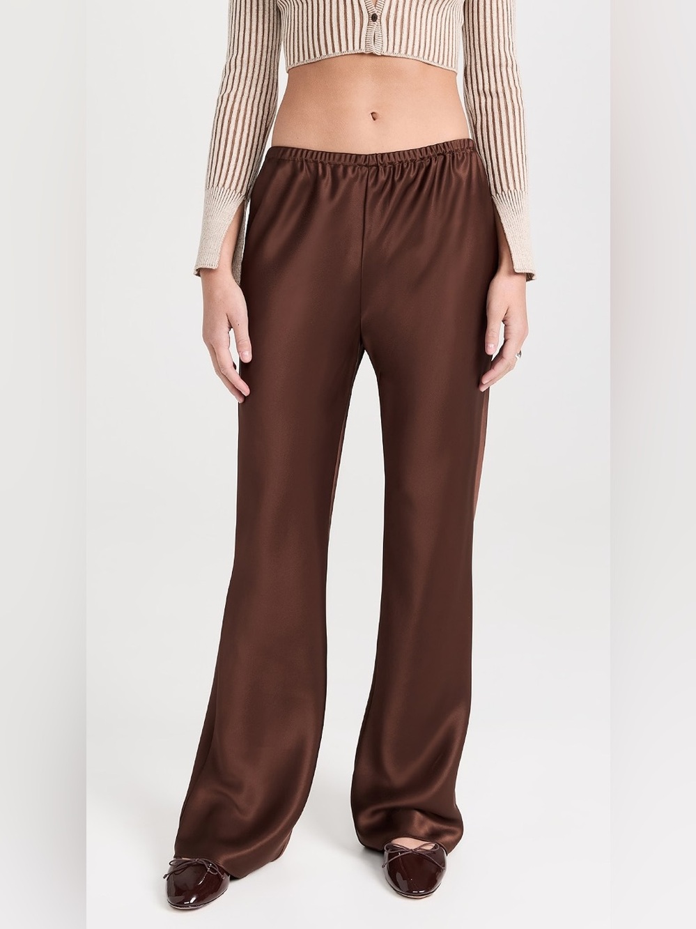 Reformation Gale Satin Mid Rise Bias Pants